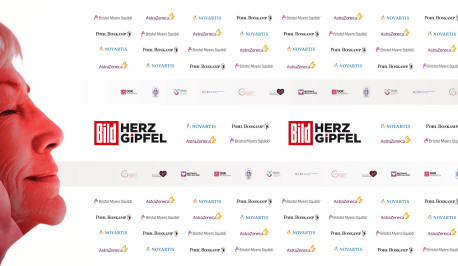 Übersicht der unterstützenden Unternehmen des Bild Herzgipfels 2024 mitsamt Logos auf weißem Hintergrund.